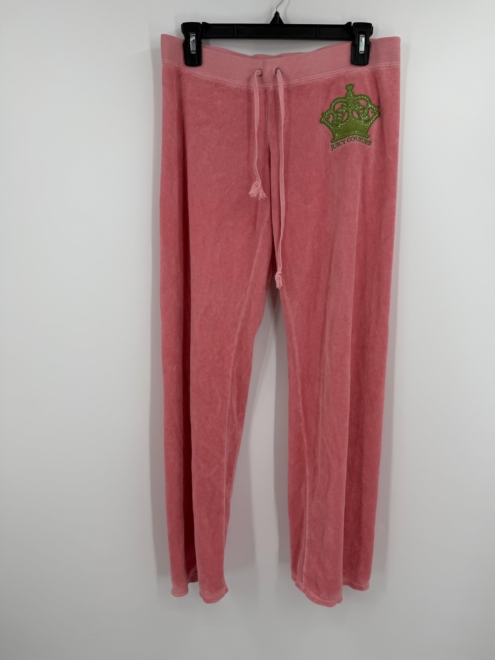 Juicy Couture Pink Terry Cloth Crown Logo Track Pants S